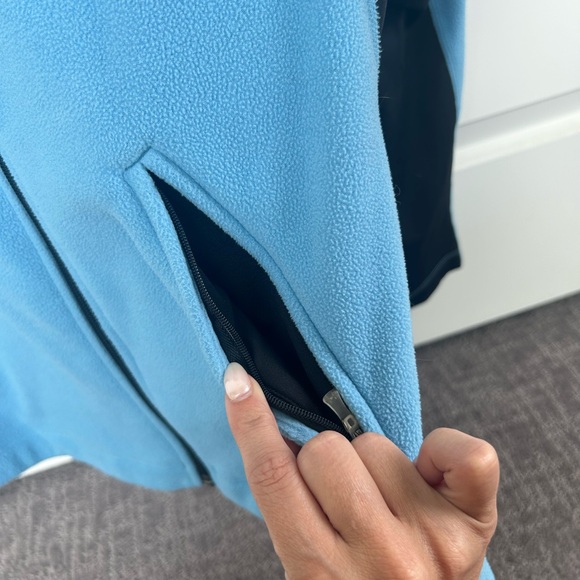 Under Armour ColdGear Fleece Zip Jacket | Blue & Black Athletic Running Layer - Picture 4 of 7